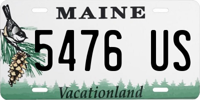 ME license plate 5476US