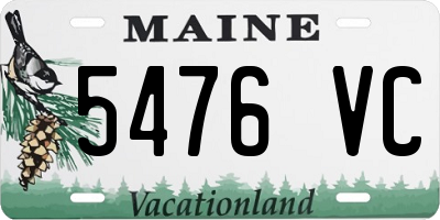 ME license plate 5476VC