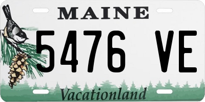 ME license plate 5476VE