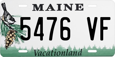 ME license plate 5476VF