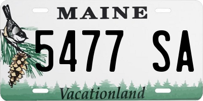ME license plate 5477SA