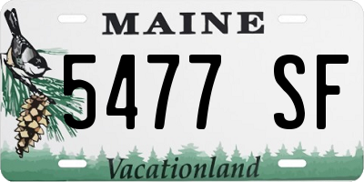 ME license plate 5477SF