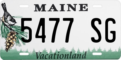 ME license plate 5477SG