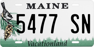 ME license plate 5477SN