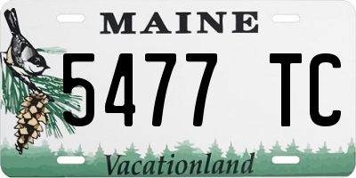 ME license plate 5477TC