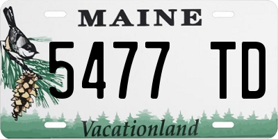 ME license plate 5477TD