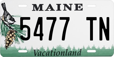ME license plate 5477TN