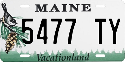 ME license plate 5477TY