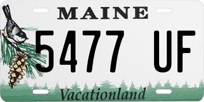 ME license plate 5477UF