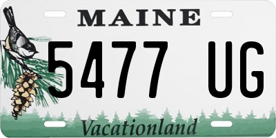 ME license plate 5477UG