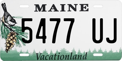 ME license plate 5477UJ