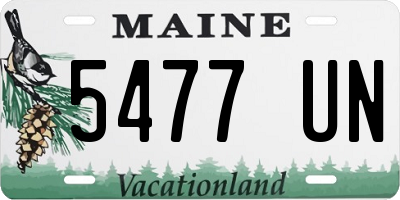 ME license plate 5477UN