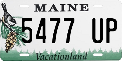 ME license plate 5477UP