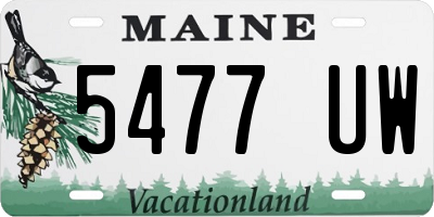 ME license plate 5477UW