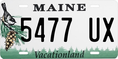 ME license plate 5477UX