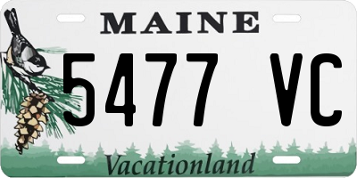 ME license plate 5477VC