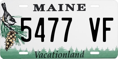 ME license plate 5477VF