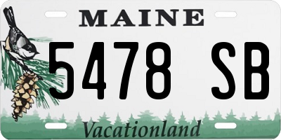 ME license plate 5478SB