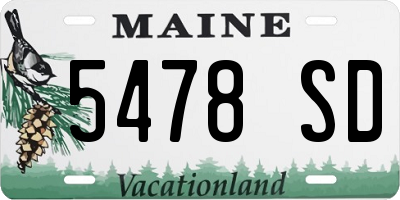 ME license plate 5478SD
