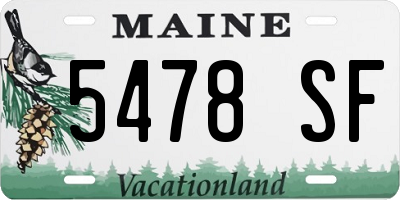 ME license plate 5478SF