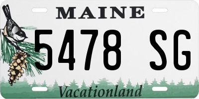 ME license plate 5478SG