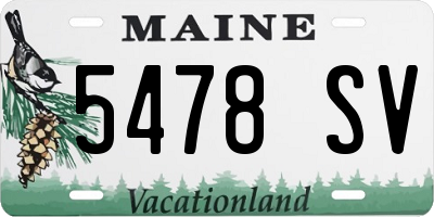 ME license plate 5478SV