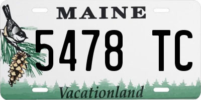 ME license plate 5478TC