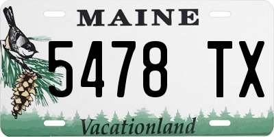 ME license plate 5478TX