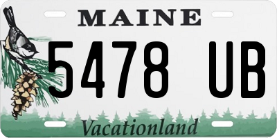 ME license plate 5478UB