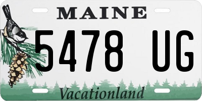 ME license plate 5478UG