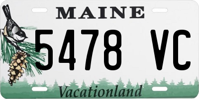 ME license plate 5478VC