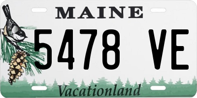 ME license plate 5478VE