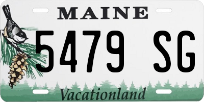 ME license plate 5479SG