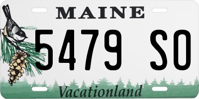 ME license plate 5479SO