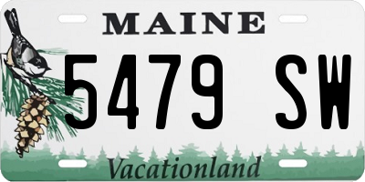 ME license plate 5479SW
