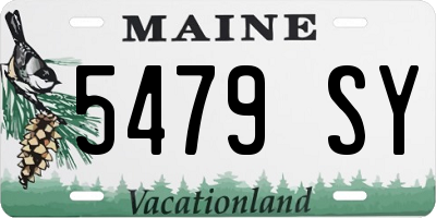 ME license plate 5479SY