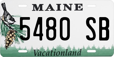 ME license plate 5480SB