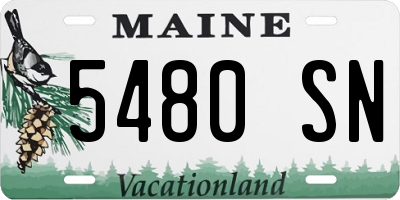 ME license plate 5480SN