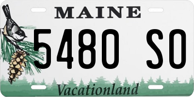 ME license plate 5480SO