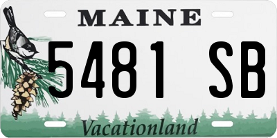 ME license plate 5481SB