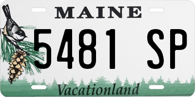 ME license plate 5481SP