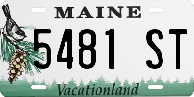 ME license plate 5481ST