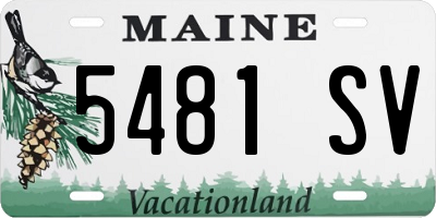 ME license plate 5481SV