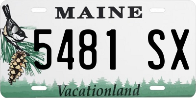 ME license plate 5481SX