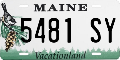 ME license plate 5481SY