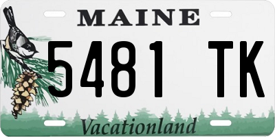 ME license plate 5481TK