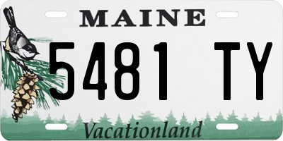 ME license plate 5481TY