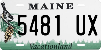 ME license plate 5481UX