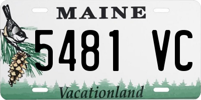 ME license plate 5481VC