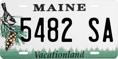 ME license plate 5482SA